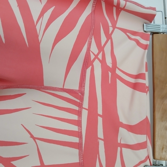 Aerie Chill Play Move Pink Tropical Palm Print Athletic Leggings Womens Medium - Picture 3 of 12